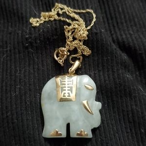 Jade elephant necklace